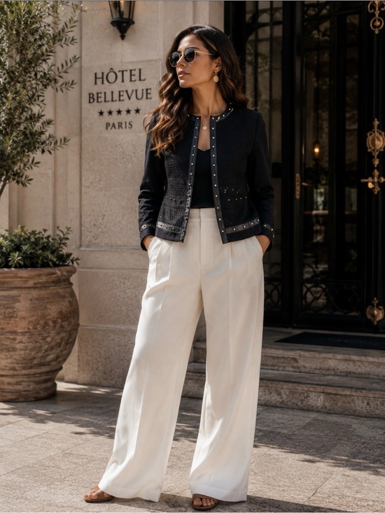 White House Black Market Jackets & Blazers - White House Black Market Black Studded Jacket Size 8